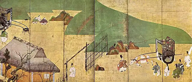 源氏物語関屋澪標図屏風