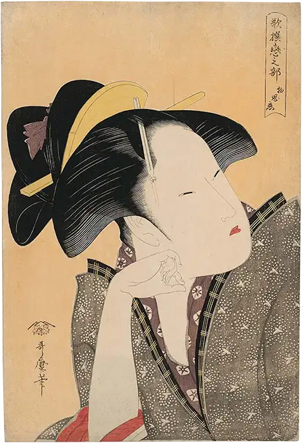 喜多川歌麿『歌撰戀之部 物思戀』